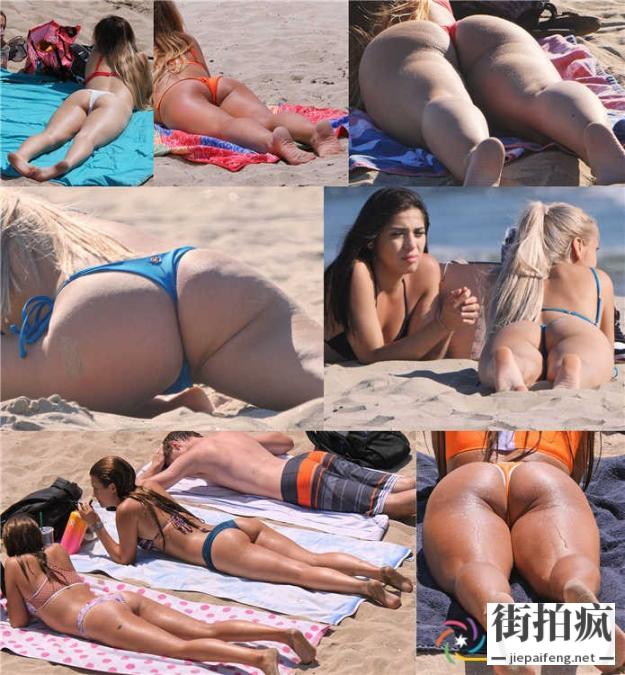 沙滩享受日光浴的两个比基尼美眉美腿翘臀[MP4/309M]