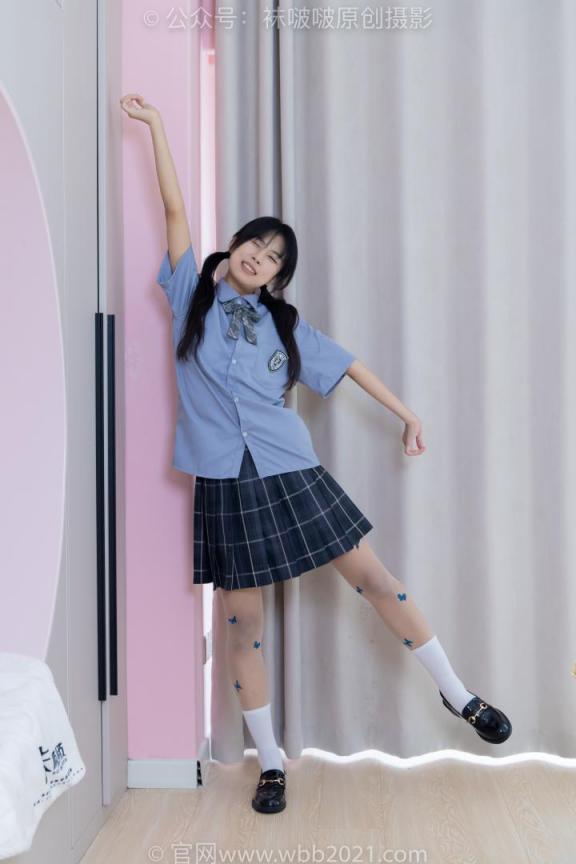 [BoBoSocks袜啵啵]NO.508 奶油 皮鞋、白棉袜、蝴蝶薄肉丝、jk制服 