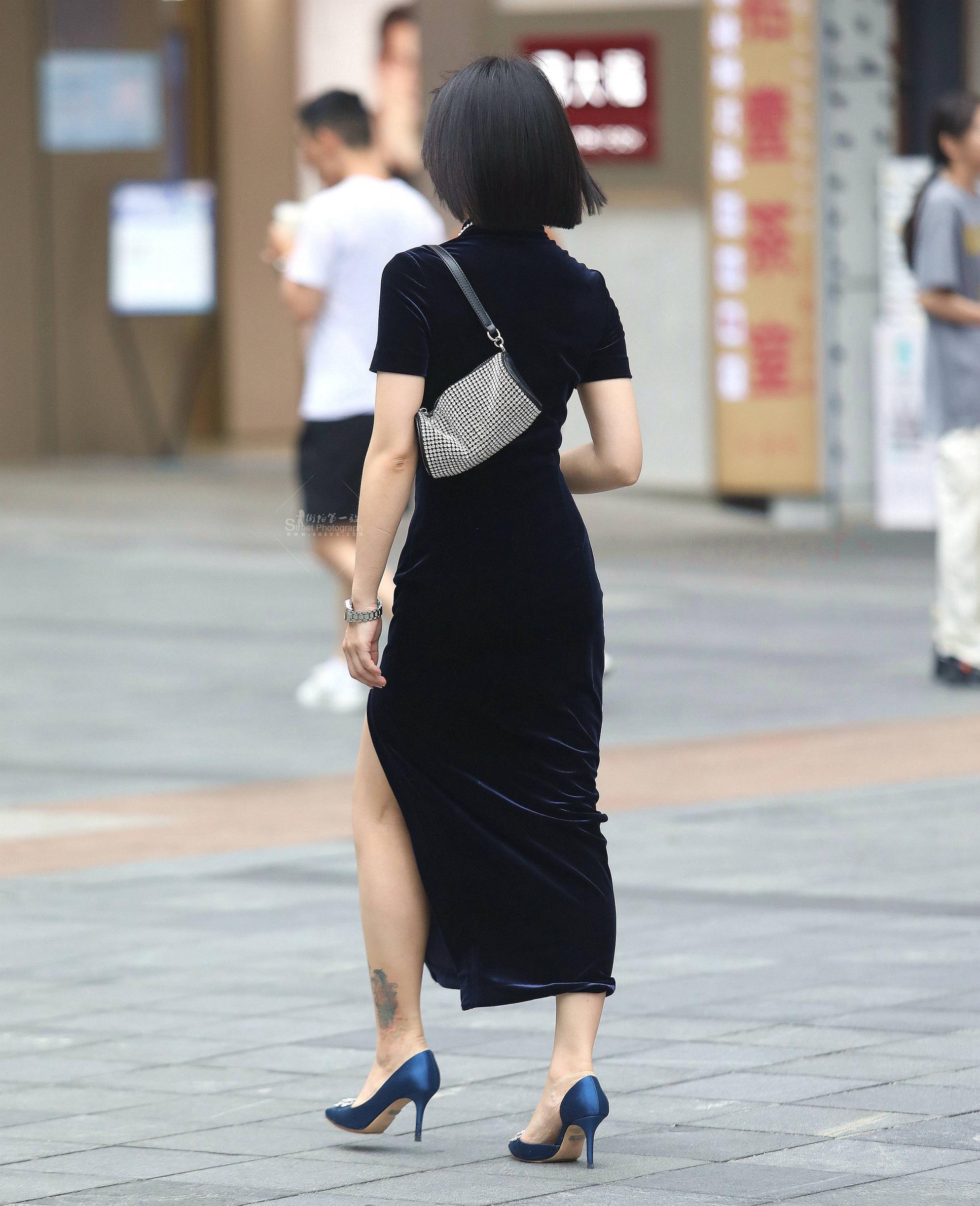  旗袍街拍高跟shaofu