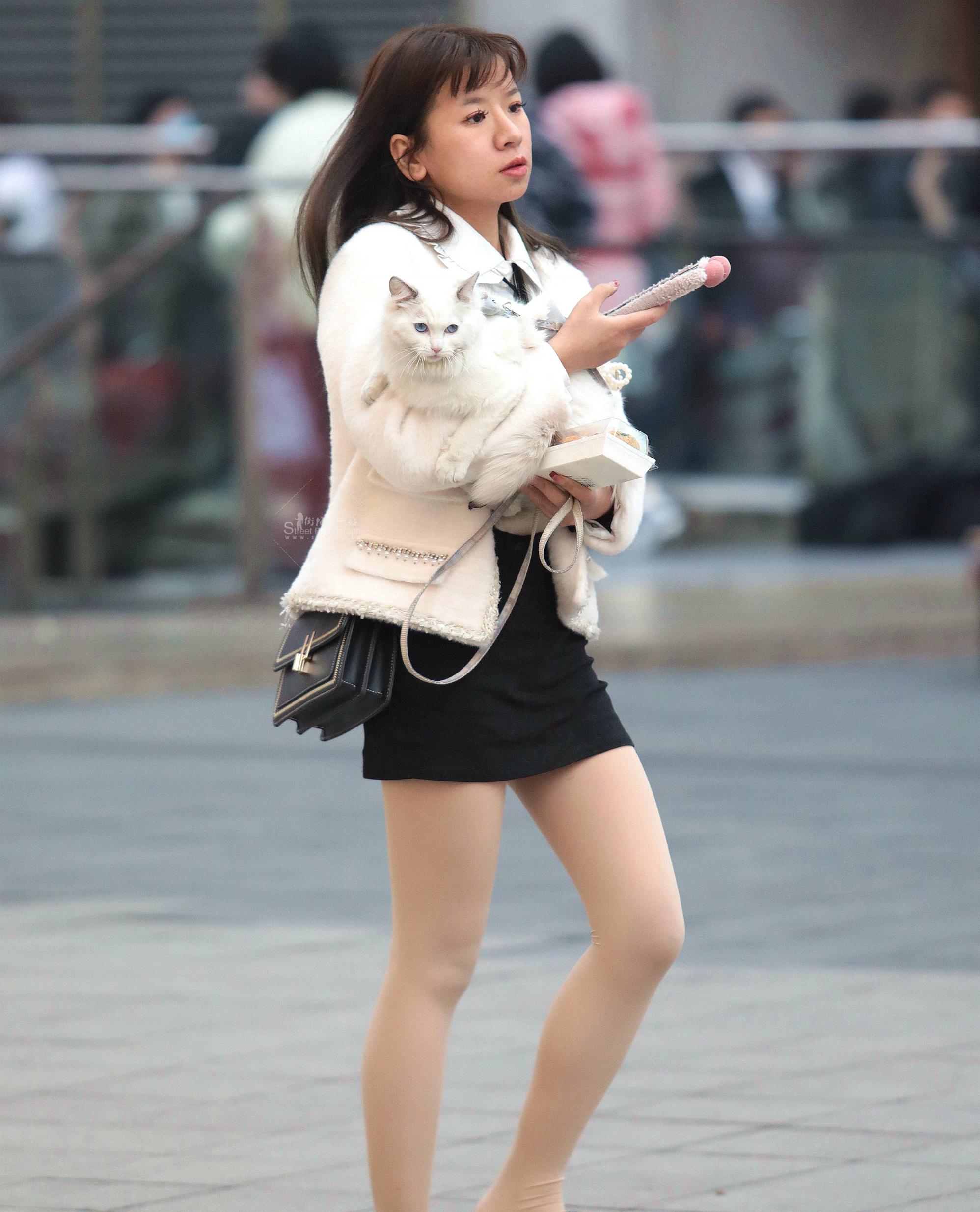 诱惑肉丝街拍短裙妹子