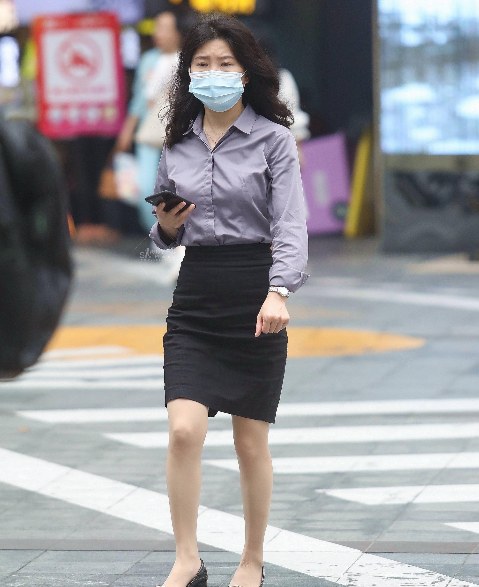  街拍肉丝职业装