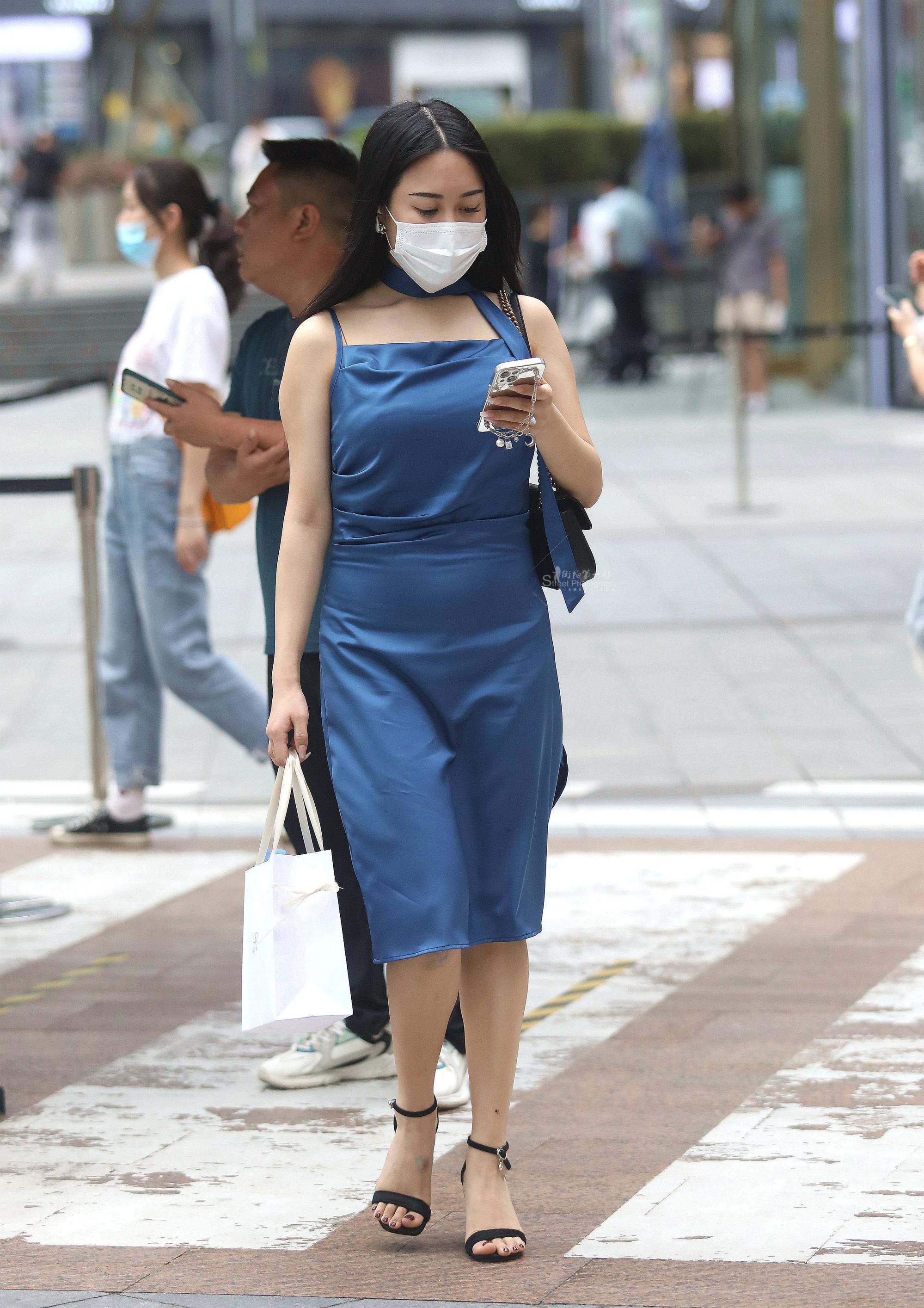  气质街拍吊带裙shaofu