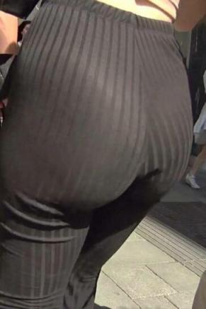 Filming See Thru Pants Girl With Hidden Bag Cam