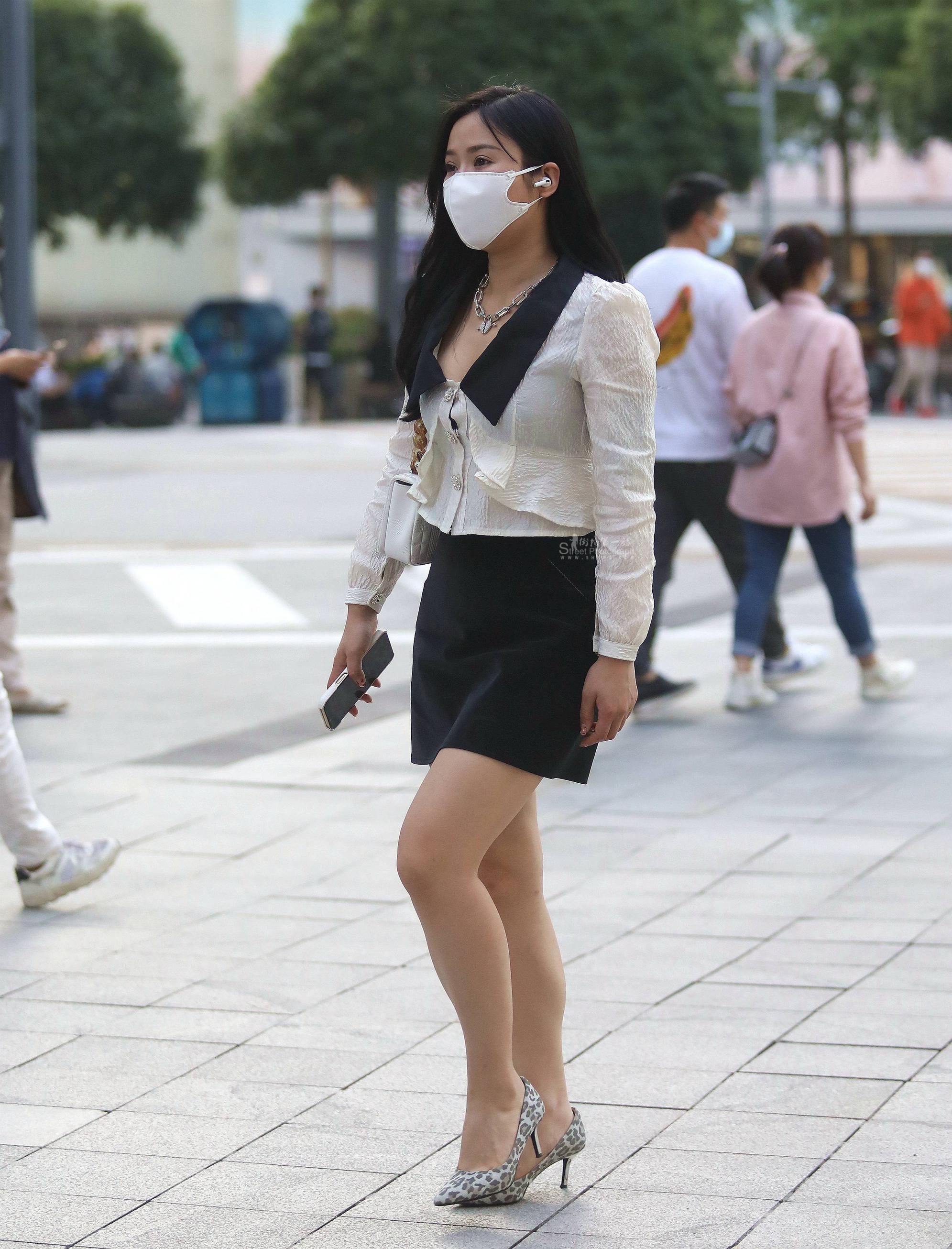  shaofu豹纹街拍高跟鞋